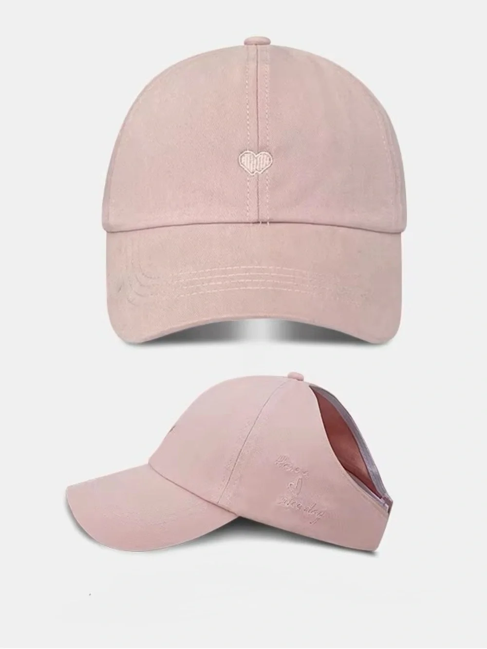 Ponytail Hat - Rose Pink or Light Pink - Velcro Back - Brand New!